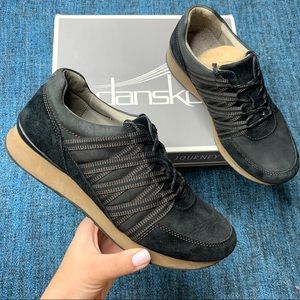 Dansko Gabi Sneakers in Black Burnished Nubuck